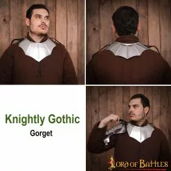 Gorget De Caballero Gótico Con Bordes Estriados Y Diseño De Cuerda Calibre 16 -Armadura Ventas 9260 pattern 2
