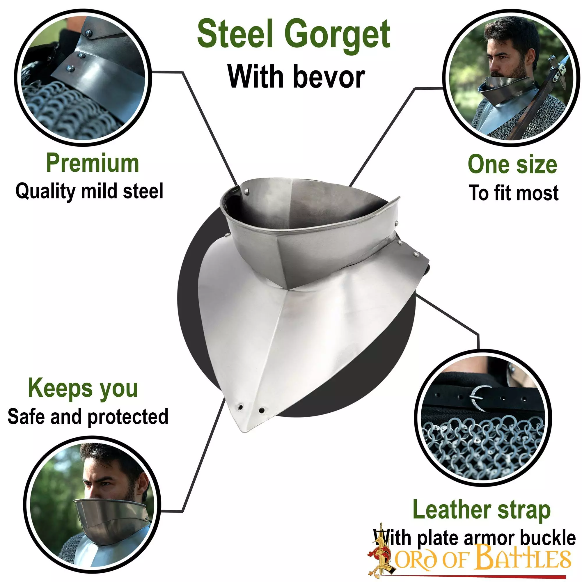 Gorget Medieval Del Siglo XV Con Bevor Calibre 16 7 Gorget Medieval Del Siglo XV Con Bevor Calibre 16 - Imagen 5