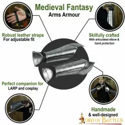 Brazales Medievales De Fantasía Con Protección Para Codos Y Manos -Armadura Ventas 9302P18 pattern1 4 scaled 1