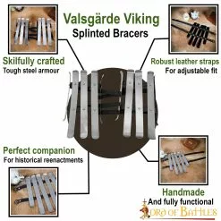 Valsgärde Vikingo Brazaletes Entablillados Armadura Histórica Funcional 16 Calibre -Armadura Ventas 9303P pattern1