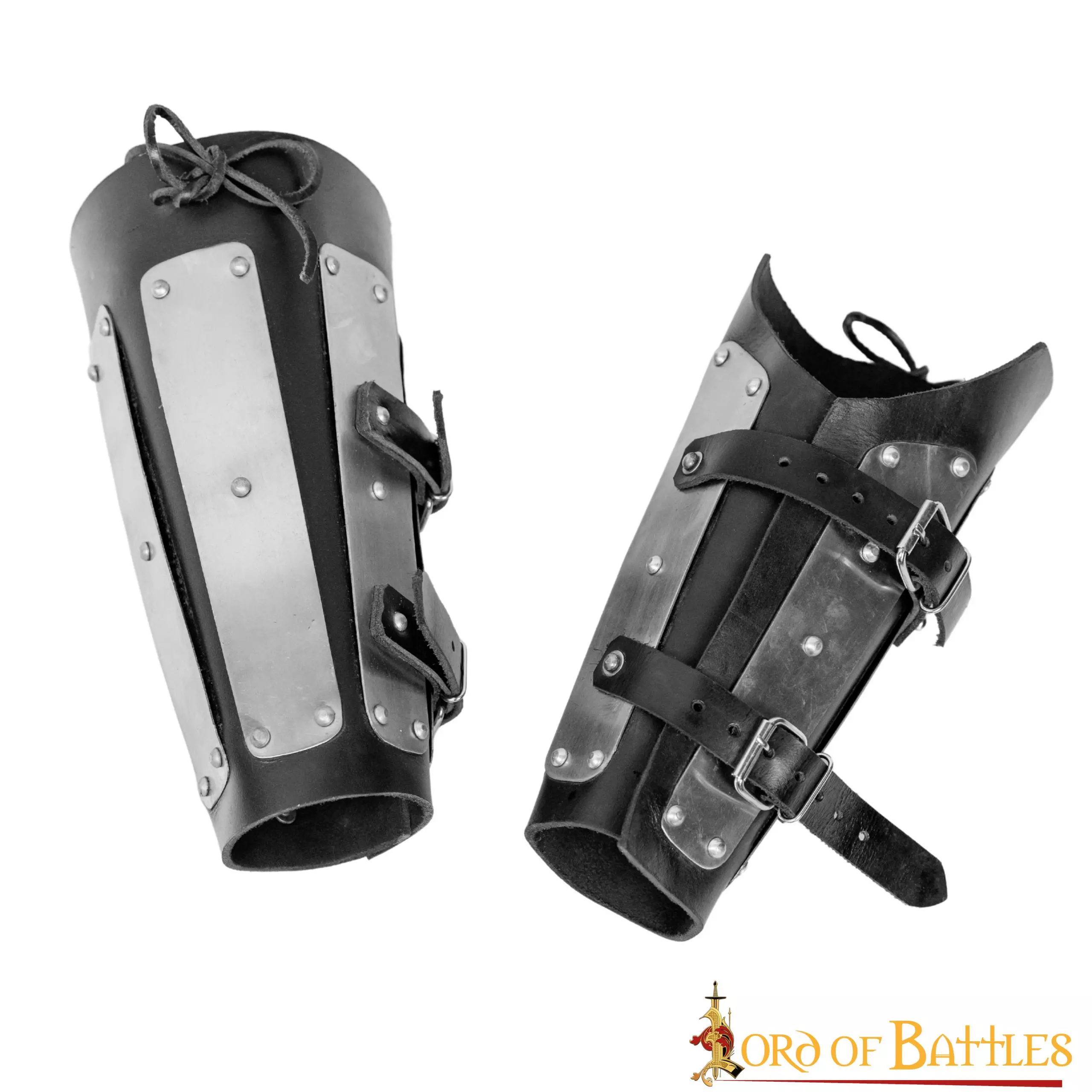 Brazales Entablillados Brazalete De Cuero Auténtico Reforzado Con Placas De Acero 4 Brazales Entablillados Brazalete De Cuero Auténtico Reforzado Con Placas De Acero - Imagen 2