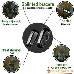 Brazales Entablillados Brazalete De Cuero Auténtico Reforzado Con Placas De Acero 11 Brazales Entablillados Brazalete De Cuero Auténtico Reforzado Con Placas De Acero -Armadura Ventas 9309 6