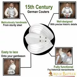 Codo Couter Estilo Alemán Siglo XV Codo Cops Calibre 16 -Armadura Ventas 9351P pattern 1