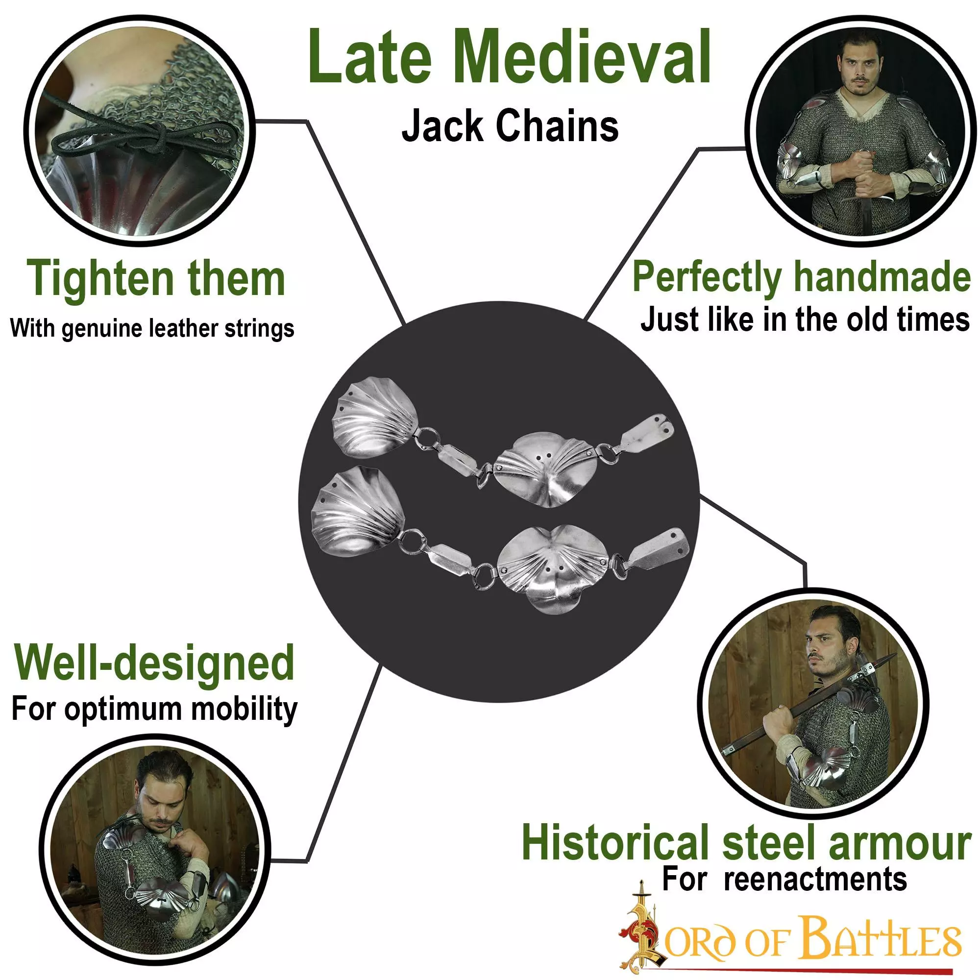 Cadenas Medievales Del Siglo XV Con Cordones De Cuero Auténtico De Calibre 18 7 Cadenas Medievales Del Siglo XV Con Cordones De Cuero Auténtico De Calibre 18 - Imagen 5