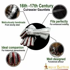 Guanteletes De Coracero Del Siglo XVI-XVII Calibre 16 -Armadura Ventas 9403P16 pattern 1