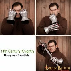 Guanteletes Medievales De Caballero Con Reloj De Arena Siglo XIV Calibre 16 -Armadura Ventas 9405 pattern 2