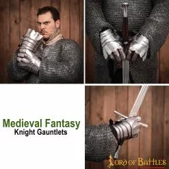 Guanteletes De Caballero De Fantasía Medieval Con Guantes De Piel De Ante Calibre 16 -Armadura Ventas 9407 pattern 2 2