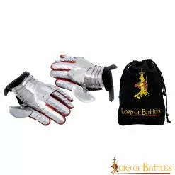 Guanteletes De Caballero De Fantasía Medieval Con Guantes De Piel De Ante Calibre 16