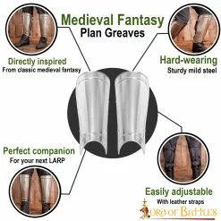 Fantasía Medieval Grebas Liso LARP Armadura De Calibre 18 -Armadura Ventas 9501 pattern 1 1