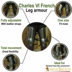 Armadura Medieval Francesa De Piernas De Acero Del Siglo XIV Calibre 16 -Armadura Ventas 9555 dxfgdf