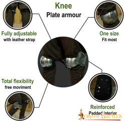 Rodillera De Acero Acolchada Caballero Medieval Tardío Poleyns Calibre 16 -Armadura Ventas 9576 4