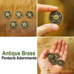 Juego De 5 Adornos De Pentáculo De Latón Antiguo Accesorio Ideal Para Cuero Y Ropa 11 Juego De 5 Adornos De Pentáculo De Latón Antiguo Accesorio Ideal Para Cuero Y Ropa -Armadura Ventas 9718 5pcs pattern 2 1