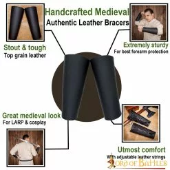 Brazales Medievales De Cuero Auténtico Hechos A Mano -Armadura Ventas LB25254 pattern1