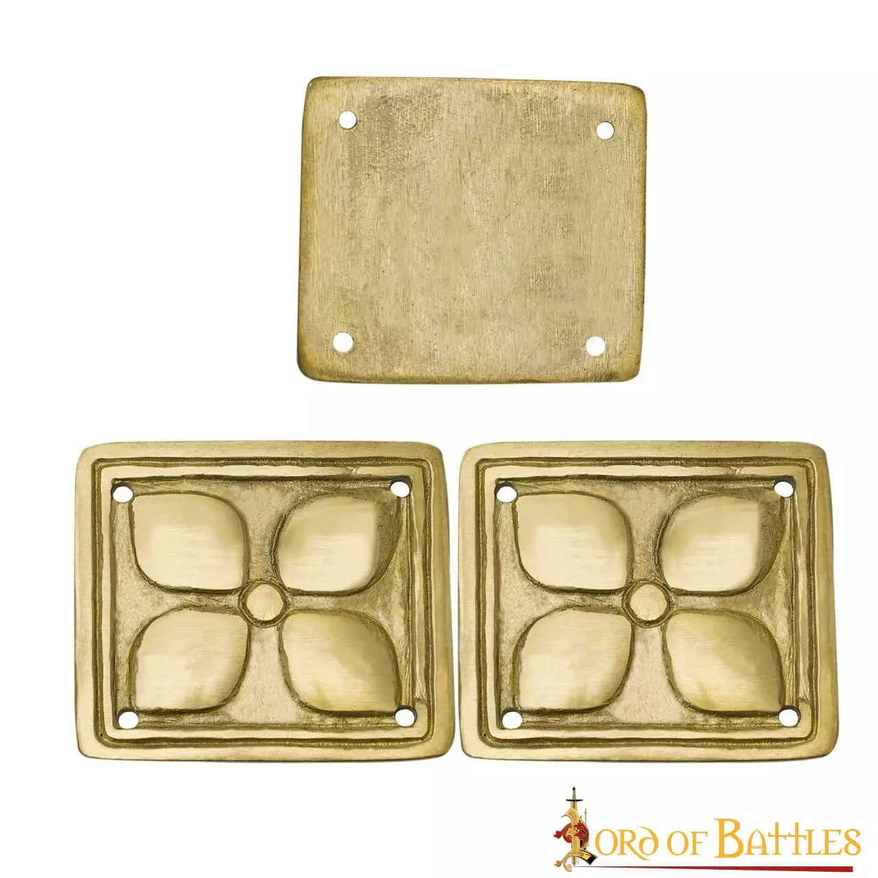 Juego De 3 Adornos Florales Romanos De Latón Puro Para Cinturón 5 Juego De 3 Adornos Florales Romanos De Latón Puro Para Cinturón - Imagen 3