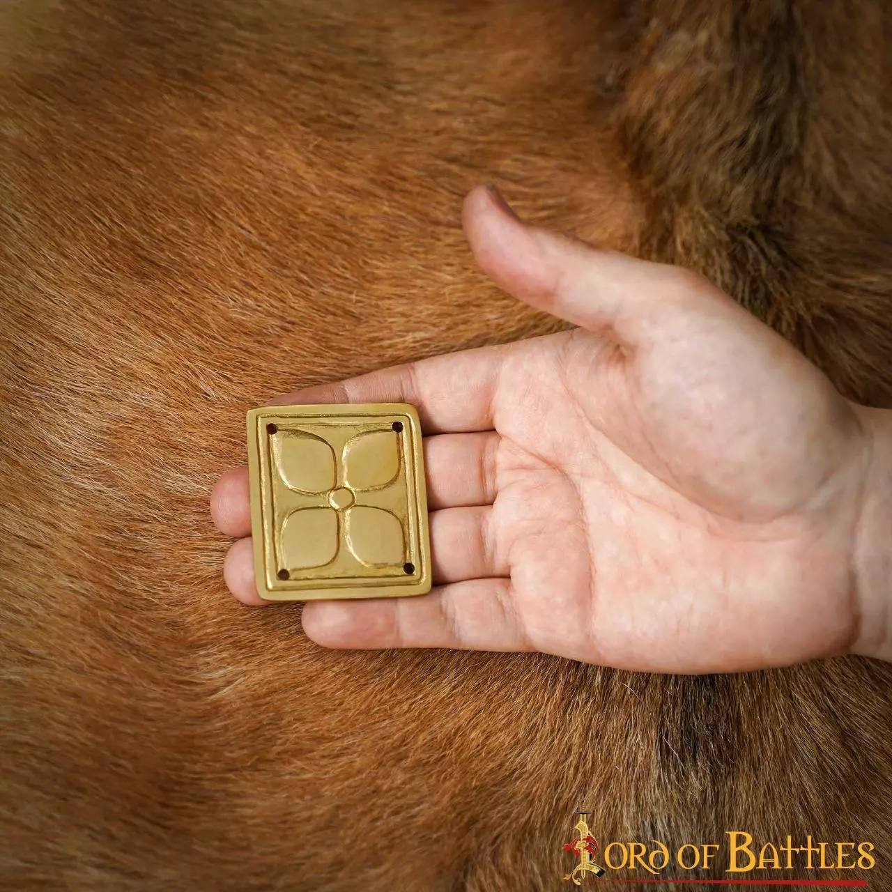 Juego De 3 Adornos Florales Romanos De Latón Puro Para Cinturón 8 Juego De 3 Adornos Florales Romanos De Latón Puro Para Cinturón - Imagen 6