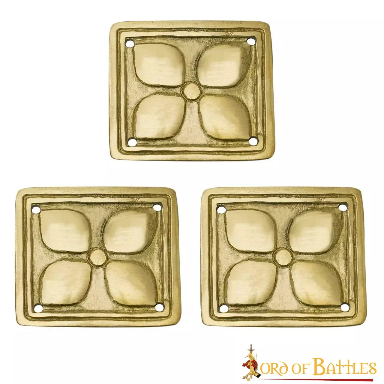 Juego De 3 Adornos Florales Romanos De Latón Puro Para Cinturón 4 Juego De 3 Adornos Florales Romanos De Latón Puro Para Cinturón - Imagen 2