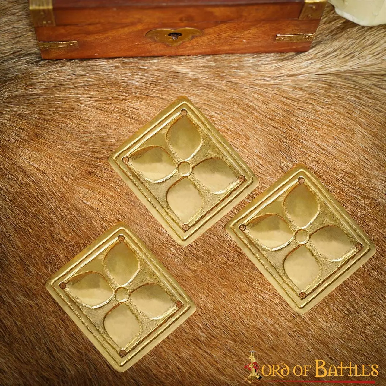 Juego De 3 Adornos Florales Romanos De Latón Puro Para Cinturón 3 Juego De 3 Adornos Florales Romanos De Latón Puro Para Cinturón