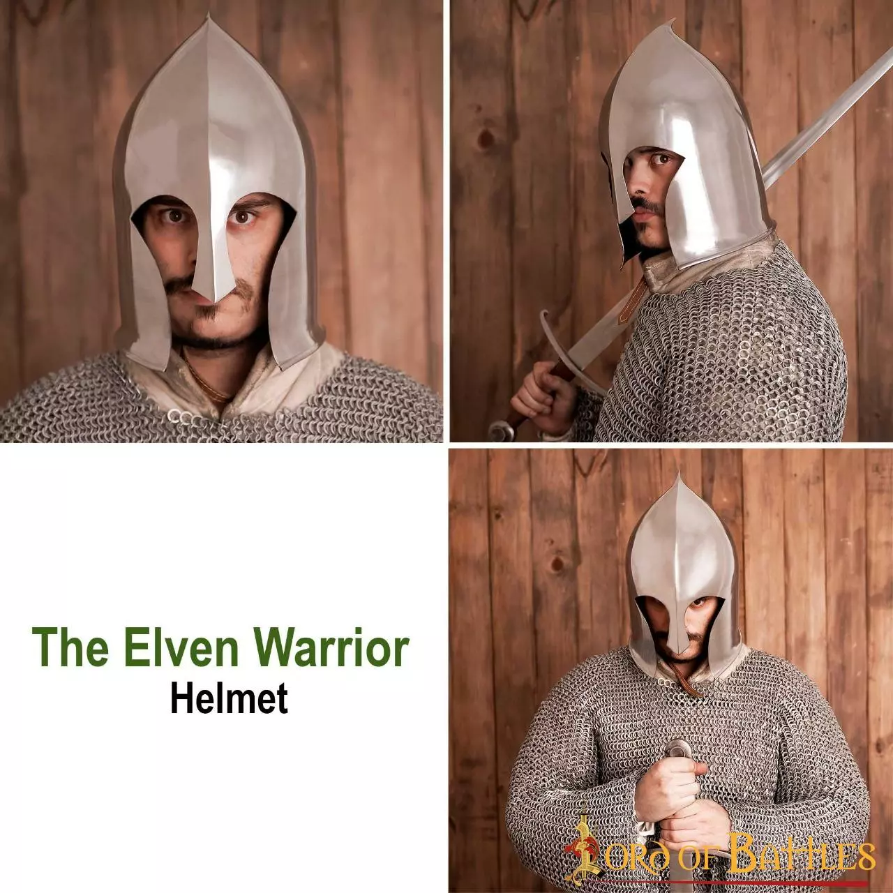 Casco De Guerrero Elfo Con Forro De Cuero Para LARP Y Cosplay Calibre 16 7 Casco De Guerrero Elfo Con Forro De Cuero Para LARP Y Cosplay Calibre 16 - Imagen 5