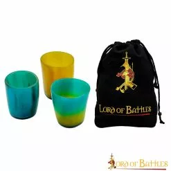 Vasos De Chupito Medievales Flamboyant Colorful Hechos A Mano De Auténtico Cuerno De Buey