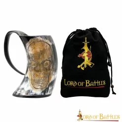 Taza De Cerveza Medieval Vikinga Hecha A Mano Con Auténtico Cuerno De Buey