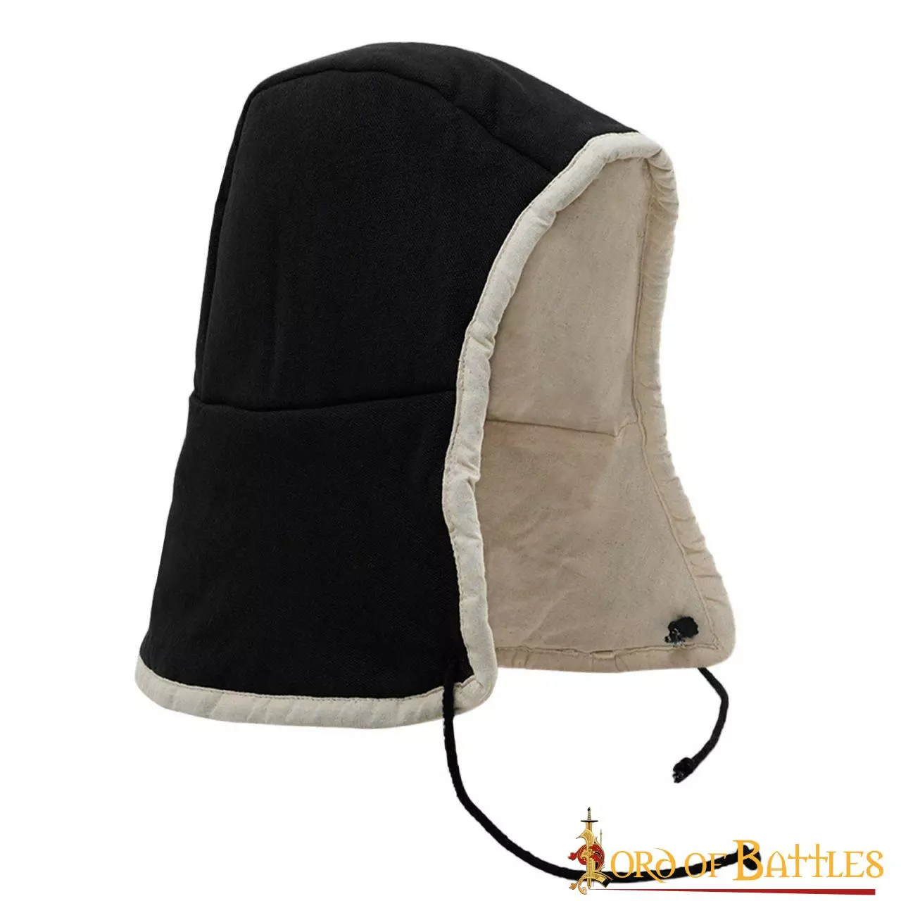 Gorro Medieval Acolchado Negro 3 Gorro Medieval Acolchado Negro