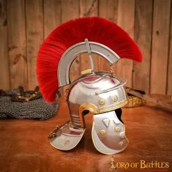 Casco De Acero De Legionario Romano Con Penacho -Armadura Ventas WhatsApp Image 2023 04 15 at 1.01.22 PM