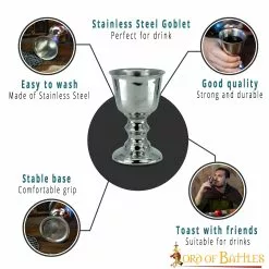 Copa Ceremonial Medieval Copa Pequeña Para Beber Vino -Armadura Ventas copa plata 04