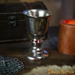 Copa Ceremonial Medieval Copa Pequeña Para Beber Vino -Armadura Ventas copa plata 06 scaled 1