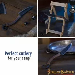 Cuchillo Funcional Forjado A Mano Con Mango Forrado De Cuero -Armadura Ventas cuchillo 05 scaled 1