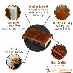 Diario Medieval Con Bordes Cosidos Hecho A Mano Diario De Notas En Piel Genuina -Armadura Ventas libro 04 1