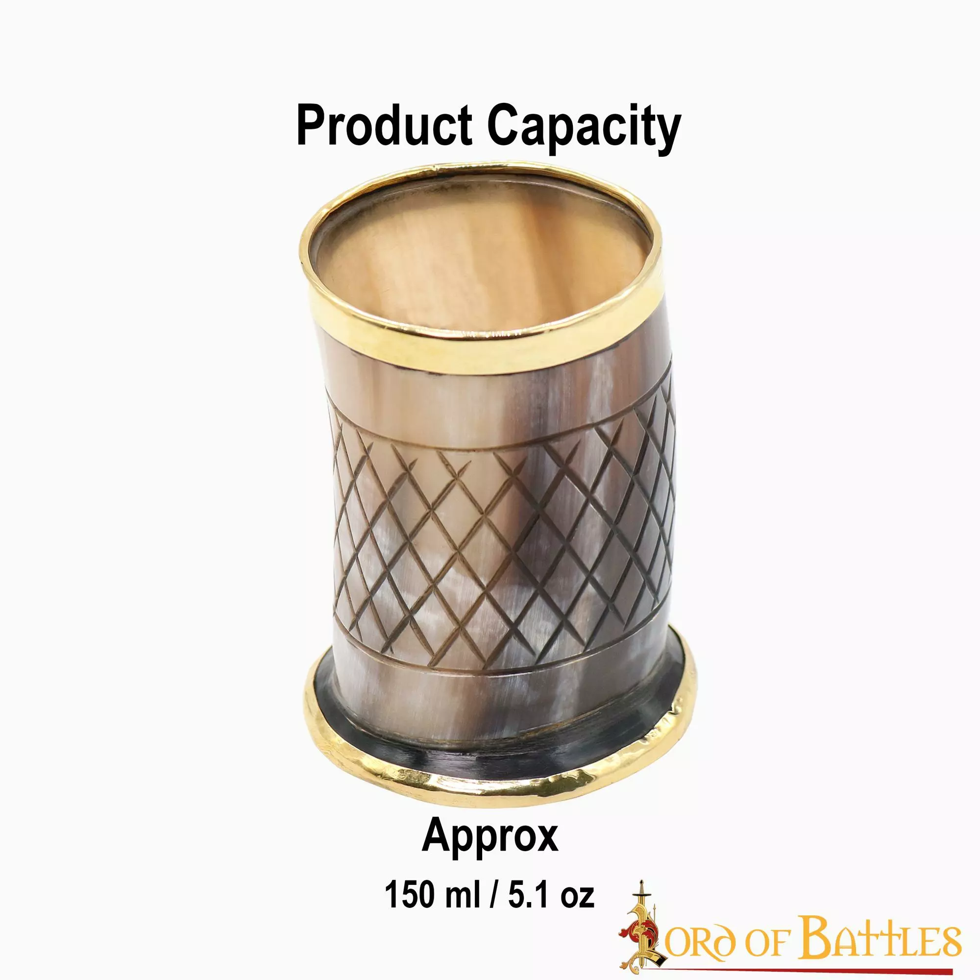 Vaso De Chupito Medieval De Cuerno De Vikingo Con Borde De Latón Puro Hecho A Mano Con Auténtico Cuerno De Buey 5 Vaso De Chupito Medieval De Cuerno De Vikingo Con Borde De Latón Puro Hecho A Mano Con Auténtico Cuerno De Buey - Imagen 3