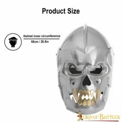Cráneo Demoníaco Fantasía Aterradora Casco Con Forro De Cuero Para LARP Y Cosplay -Armadura Ventas size 5 1
