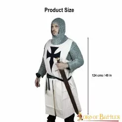 Tabardo Medieval Caballero Teutónico Lienzo Algodón -Armadura Ventas size 7